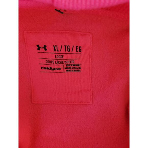 Under Armour Pink Hoodie Gray Accents Sz XL - Picture 5 of 8